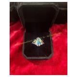 Ladies.925 Sterling Silver Size 7 Moonstone Ring