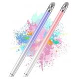 2PCS Stylus Pens for Touch Screens (White/Pink)