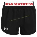 Under Armour Fly By Shorts, Black/White,YL