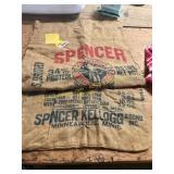 Vin. Spencer Kellog Linseed Burlap Feed Sack