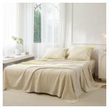 JIYUAN 100% Washed Cotton Sheet Set Twin 3pc