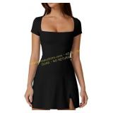 QINSEN Womens LG Tennis Dress with Pockets