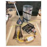 Vise, Funnel, Roll of Metal, Etc