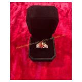 Ladies Ruby Colored Gemstone Ring Size 6