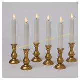 6pc RC LED Christmas Candolier Set Gold Base