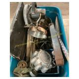 Skil saw, ford hub caps, signs, car parts