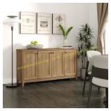 Yaletown Oak 4-Panel Storage Cabinet