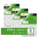 HDX 16x25x1 Pleated Furnace Filter (3-Pack)