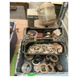 Speakers, assorted tape, tool boxes
