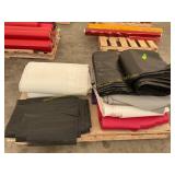 Assorted rolls of vinyl and screen