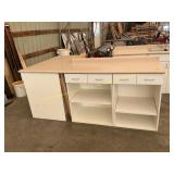 57 in x 90 in L shaped cabinet