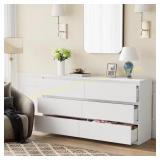 WIAWG 59 in. White 6-Drawer Dresser Organizer