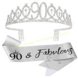 90th Birthday Sash and Tiara, Happy 90th