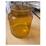 Amber Glass Vase - Round, 6" for Flowers