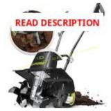 Sun Joe Tiller/Cultivator - 12-amp