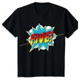Kids Five! 5th Birthday Superhero Boys Tee Sz XS