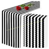 Black/White Striped Table Runner 12x108  (16)