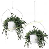 2 Pack Hanging Planters (White)