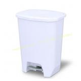 20 Gal White Step-On Trash Can with Odor Lid