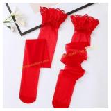 Sheer Thigh High Lace Top Stockings 20D