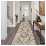 Madane Runner Rug 2x8, Non-Slip Low-Pile