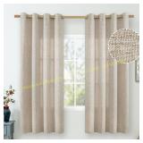 Natural Linen Curtains 63" - 2 Panels