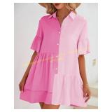 Two-Tone Smock Dress, Multicolor, Unknown Sz