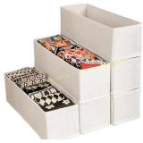 MURRI&MURRDI 6 Pack Sock Organizer, White