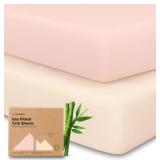 KeaBabies 2-Pack Baby Crib Sheets, Bamboo