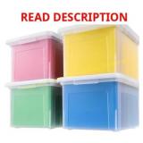 IRIS Plastic File Box, 35 Qt, 4-Pack