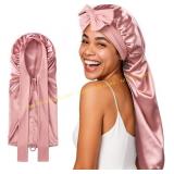 Umisleep Silk Bonnet for Sleeping Women, Pink
