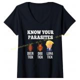 Womens Know Your Parasites Anti-Trump Tee Sz M Blu