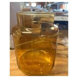 Amber Glass Vase - Round, 6" for Flowers