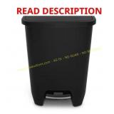 20 Gal Black Step-On Trash Can with Odor Lid