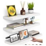 BAYKA Floating Shelves   3 Rustic Wood Shelves