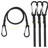 WORKPRO 24" Bungee Cords, 4 Pack Black