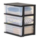 Black frame 3-drawer storage chest