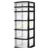 HOMZ 6-Tier Drawer Tower, Clear Organizer