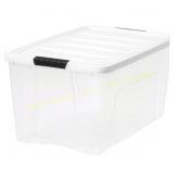 IRIS 72 Qt Stackable Bins w/Lids, Clear 6Pk