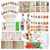 Poen 163 Pcs Woodland Party Favors Set- notepads,