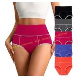 K-CHEONY High Waisted Cotton Underwear 4 pk
