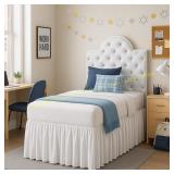 Dorm Bed Skirt - White Microfiber Twin XL