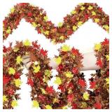 50ft Fall Tinsel Garland with Maple Leaves
