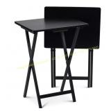 PJ Wood Folding TV Tray Tables, 2-Piece Set