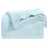 KMUSET Fleece Blanket Mist Blue Microfiber
