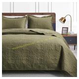 Loves Cabin Queen Quilt 3pc Green Set