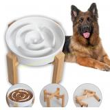 Elevated Slow Feeder Ceramic Dog Bowl (46)