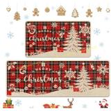 Red Buffalo Plaid Kitchen Rugs Set (2)