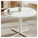 VASAGLE Round Dining Table for 4 (Snow White)