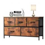 EDX 5-Drawer Dresser, Wide Chest with Wood Top